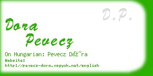 dora pevecz business card